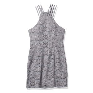 Grey Lace Mini Dress